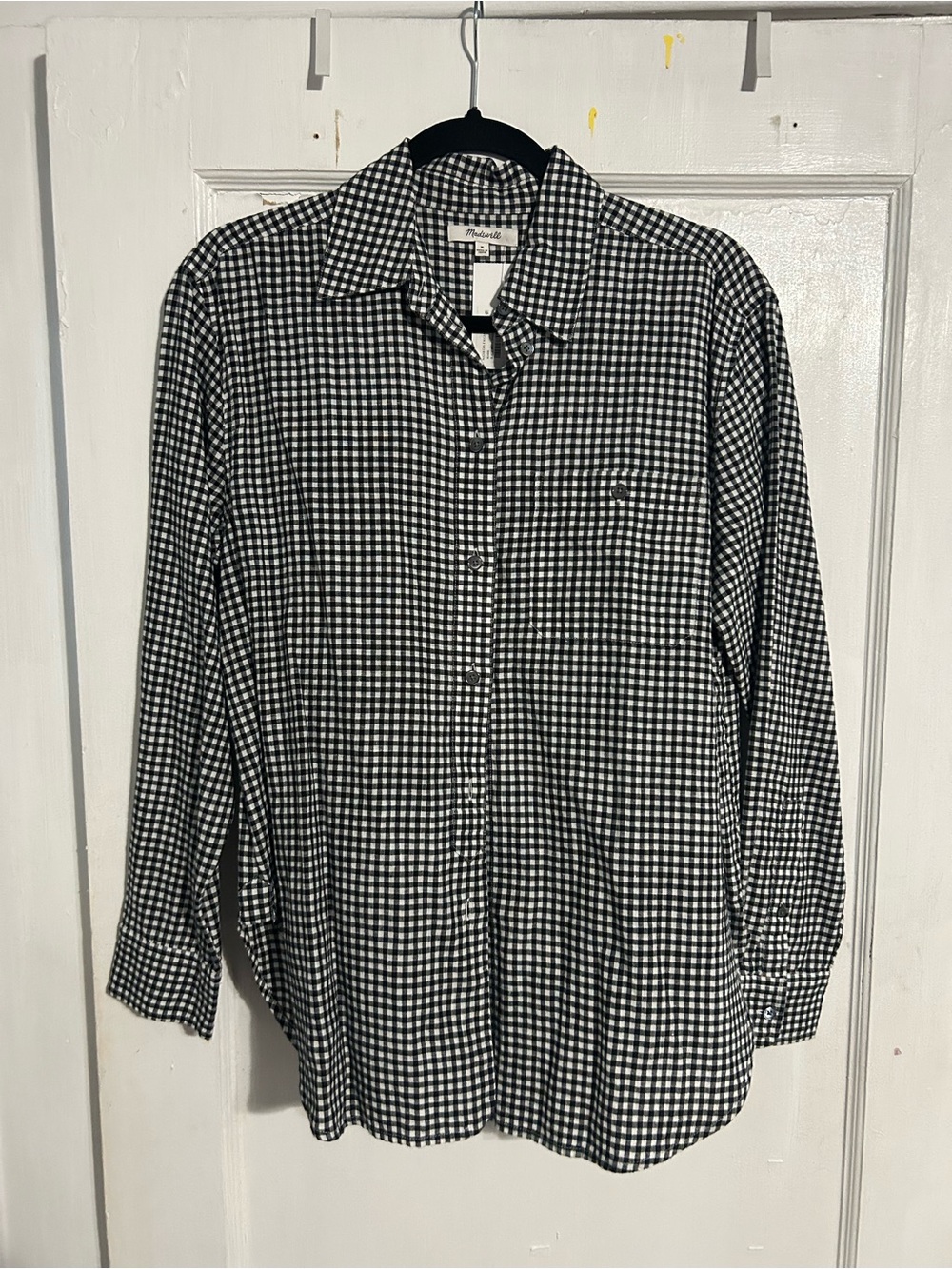 Madewell Black and White Gingham Button-Down Shirt